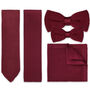 Wine Red Knitted Neck Tie, Bow Tie And Pocket Square Variations Made From Soft Polyester | Gents Formal Accessories | Gift For Him | Wedding Tie, thumbnail 1 of 12