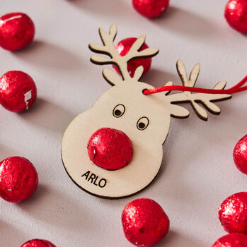 Chocolate Reindeer Decoration Christmas Stocking Filler, 4 of 4