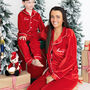 Womens Personalised Red Velvet Christmas Pyjamas, thumbnail 4 of 6