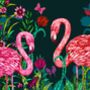 Exotic World Flamingo Bone China Plate In Midnight Blue Medium, thumbnail 3 of 4