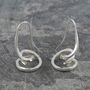 Curl Spiral Drop Sterling Silver Earrings, thumbnail 1 of 7