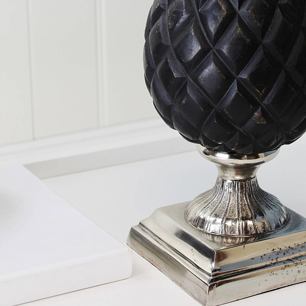 wooden carved black finial by marquis & dawe