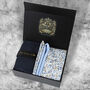 Mens Luxury Blue Floral Tie Gift Box Set, thumbnail 1 of 4