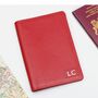 Luxury Leather Initialed Patch Travel Document Holder, thumbnail 4 of 5