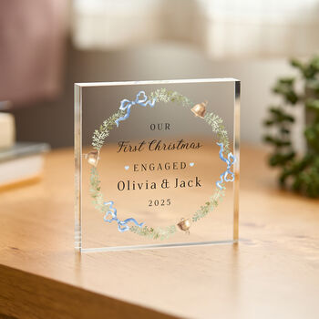 Our First Christmas Engaged Acrylic Block, 3 of 4