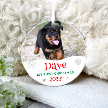 Pet Photo Ceramic Disc Hanging Decoration Bauble + Gift Box, 3 of 6