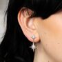 Art Deco Star Drop Stud Earrings, thumbnail 4 of 5