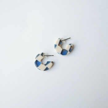 Checker Super Mini Hoop Earrings, 3 of 6