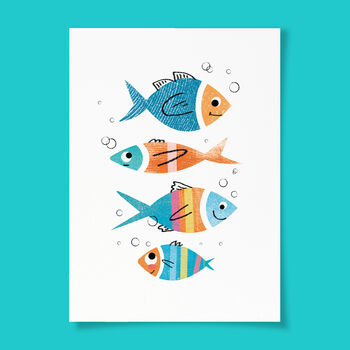 Contemporary Fish Family Art Print, 4 of 4