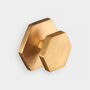 Luxury Solid Brass Gold Hexagonal Centre Door Knob, thumbnail 2 of 2