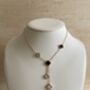 Double Sided Clover Long Necklace White Black, thumbnail 3 of 10