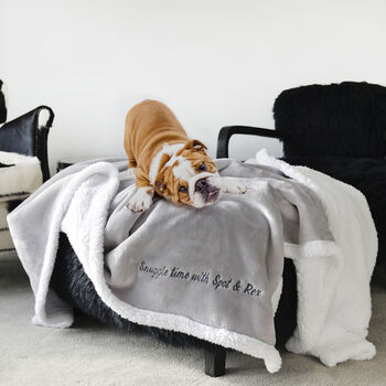 Personalised Me And My Pet Grey Blanket, 2 of 3