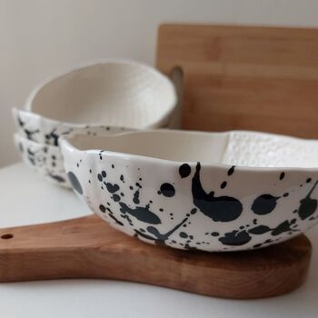 Textured Ceramic Dining Bowl Handmade, 7 of 9