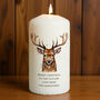 Personalised Watercolour Stag Pillar Candle, thumbnail 1 of 5