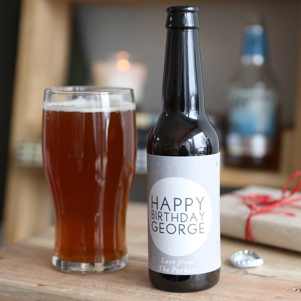 Personalised Bottle Of Malt Coast Amber Ale With Glass By Lisa Angel