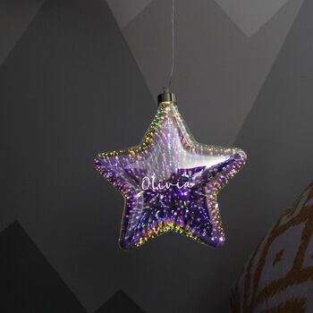 Iridescent 3D Effect Light Up Star Decoration, 10 of 10