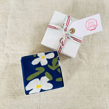 Pair Of Eco Friendly Floral Socks ~ Boxed, 4 of 4