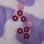 Retro Daisy Wide Arch Polymer Clay Earrings, thumbnail 2 of 3