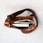 Leather Crossbody Pocket Messenger Bag, Tan, thumbnail 5 of 6