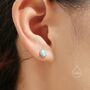 Sterling Silver Oval Opal Stud Earrings, thumbnail 2 of 12