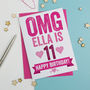 Omg Personalised 11th Birthday Card, thumbnail 3 of 3