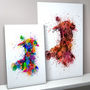Wales Paint Splashes Map, thumbnail 1 of 4