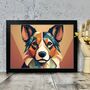 Geometric Dog Portrait Illustration Art Print, thumbnail 2 of 2