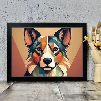 Geometric Dog Portrait Illustration Art Print, 2 of 2