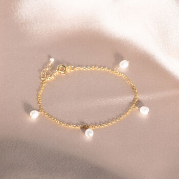Sterling Silver Or Gold Filled Pearl Drops Bracelet, 3 of 10