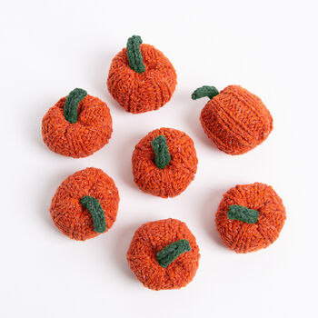 Mini Knitted Pumpkin Kit Halloween, 3 of 4