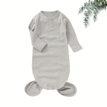 Super Soft Organic Cotton Knotted Baby Gown, 4 of 5
