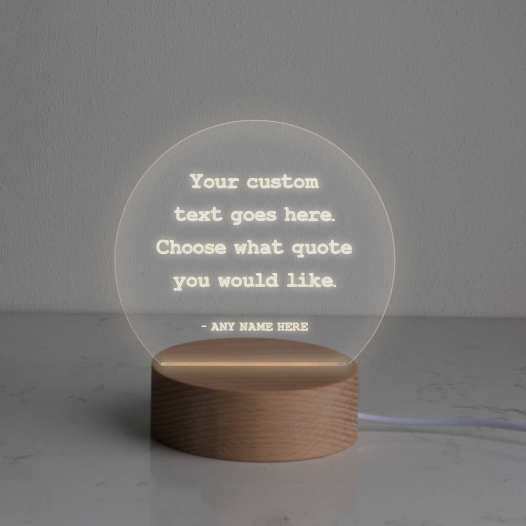 Personalised Motivational Quote Mini Desk Lamp, 1 of 9