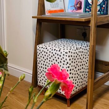 Polka Dot With Pine Base Square Footstool, 5 of 5