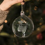 Personalised Glass Reindeer Bauble, thumbnail 1 of 2