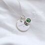 Personalised Mini Coin Necklace With Birthstone Charm, thumbnail 2 of 9