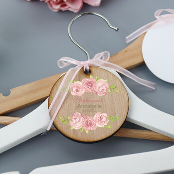 Personalised Wood Wedding Hanger Rose, 4 of 5
