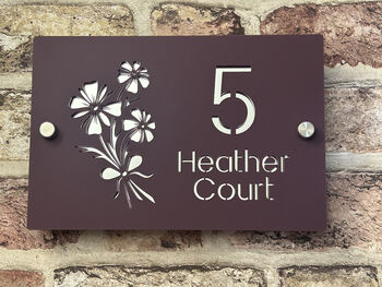 Personalised Bunch Of Flowers Design House Sign Acrylic, 3 of 4
