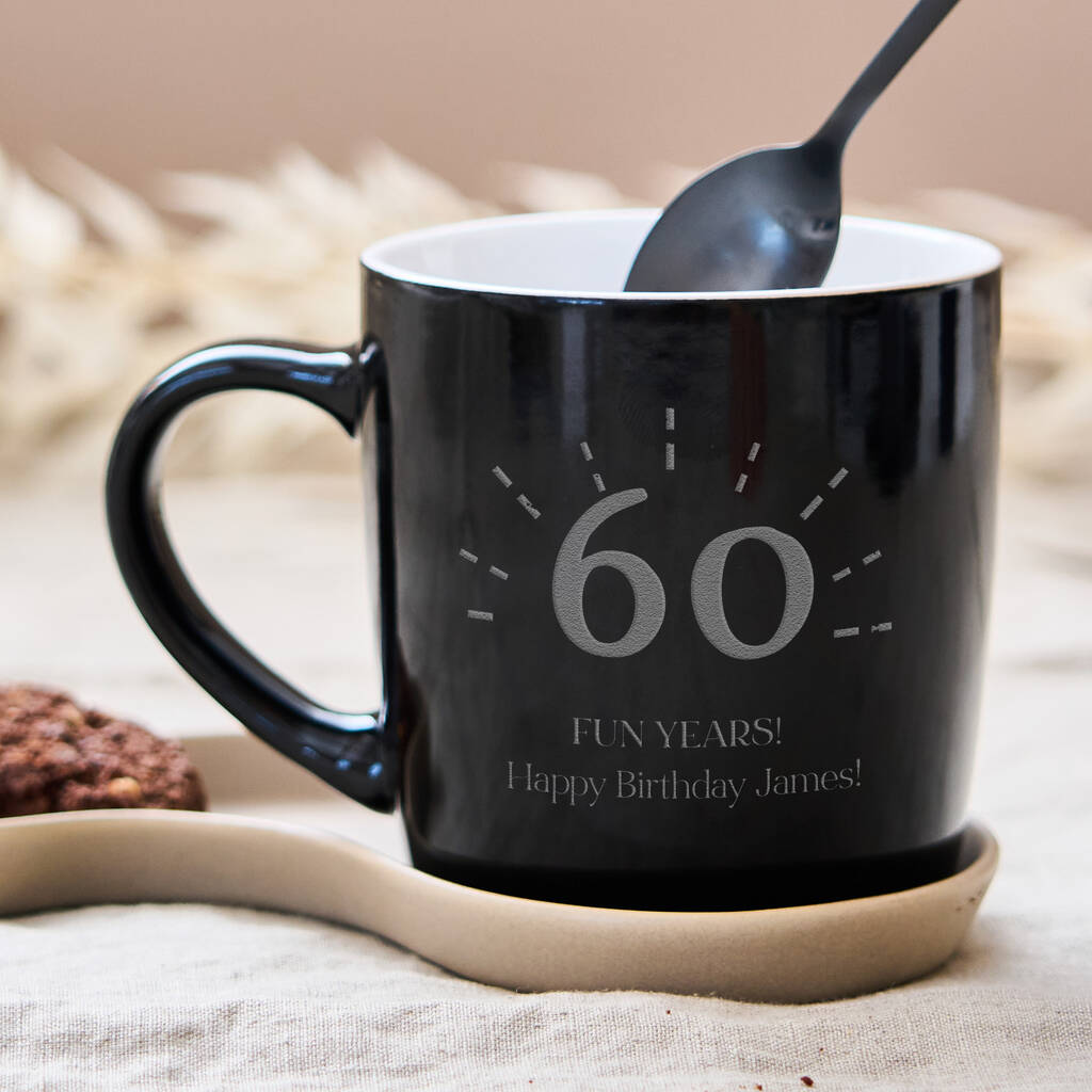 Stoneware Personalised 60th Mug, 1 of 2