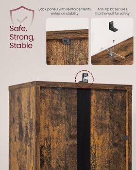 Six Tier Bookcase Tall Bookshelf With Door, 4 of 6