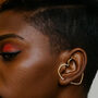 Heart Hoop Oxidised Silver Black Ear Cuff Earrings, thumbnail 4 of 6
