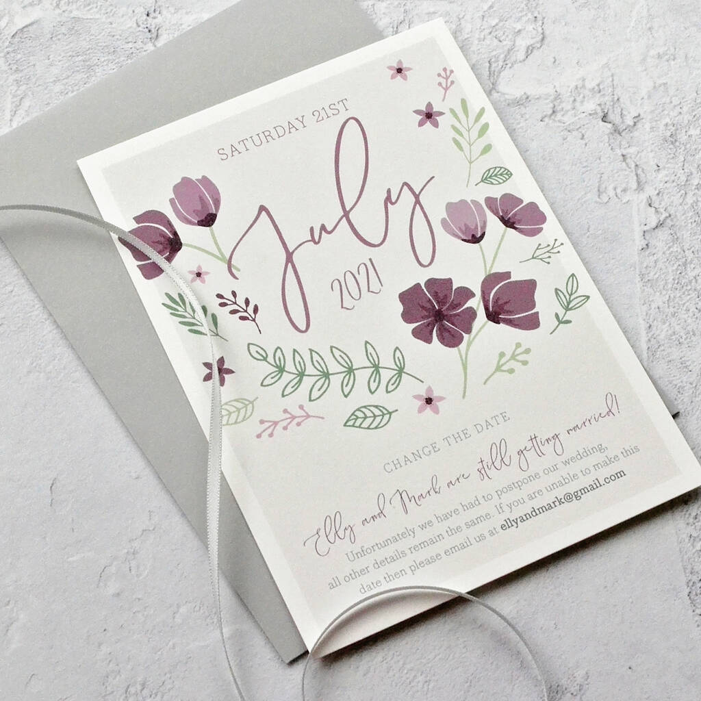 Personalised Wedding Change The Date Card By Littlebird