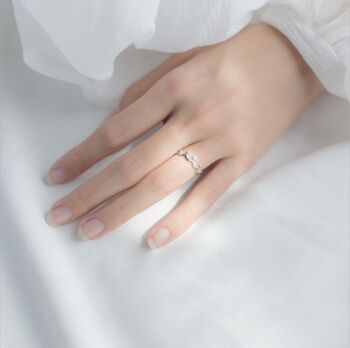 Sterling Silver Princess Crown Adjustable Ring, 2 of 5