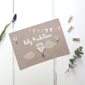 Baby Shower Prediction Cards: Hot Air Balloons, 2 of 6