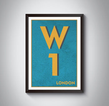 W1 Postcode Soho, Mayfair London Print, 4 of 8