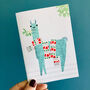 Christmas Mistletoe Llama A6 Recycled Notebook, thumbnail 1 of 8