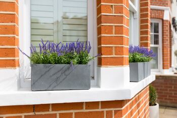 Lavender Fields Artificial Window Box In Small, 2 of 2