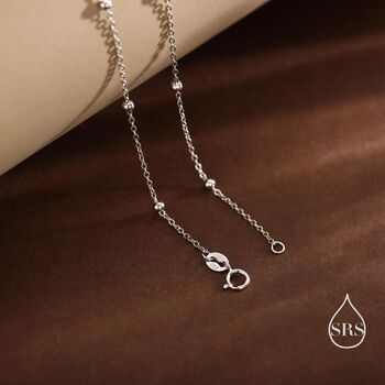 Satellite Chain Choker Necklace In Sterling Silver, 7 of 12