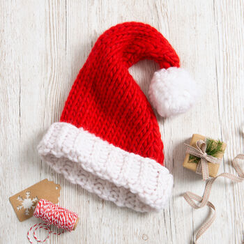 Santa Hat Knitting Kit Adult, 4 of 9