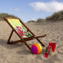 Blazing Sunny Yellow And Tropical Green Beach Deckchair, thumbnail 1 of 1