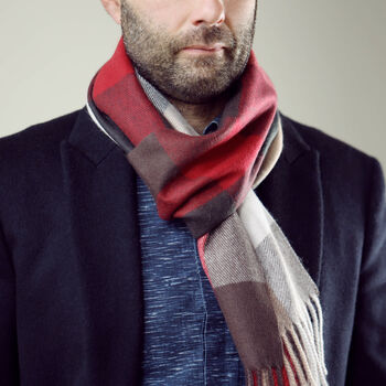 Men's Personalised Rusty Check Scarf, 6 of 12